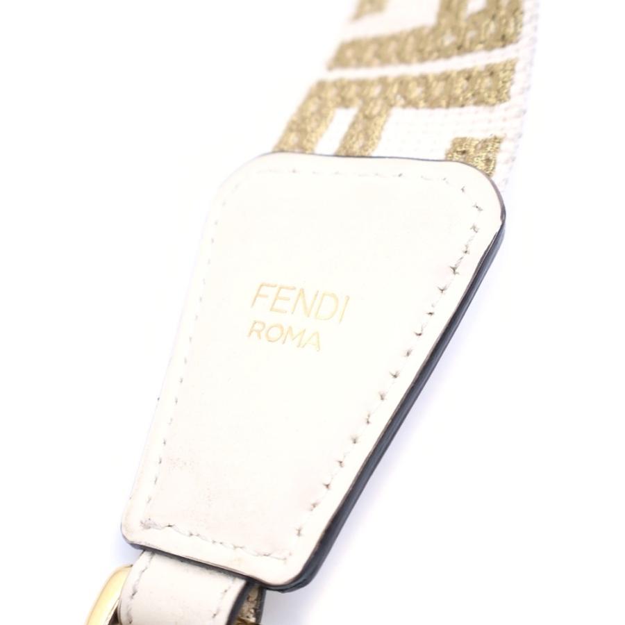 FENDI（フェンディ） ズッカ ショルダーストラップ ベージュ×ゴールド 