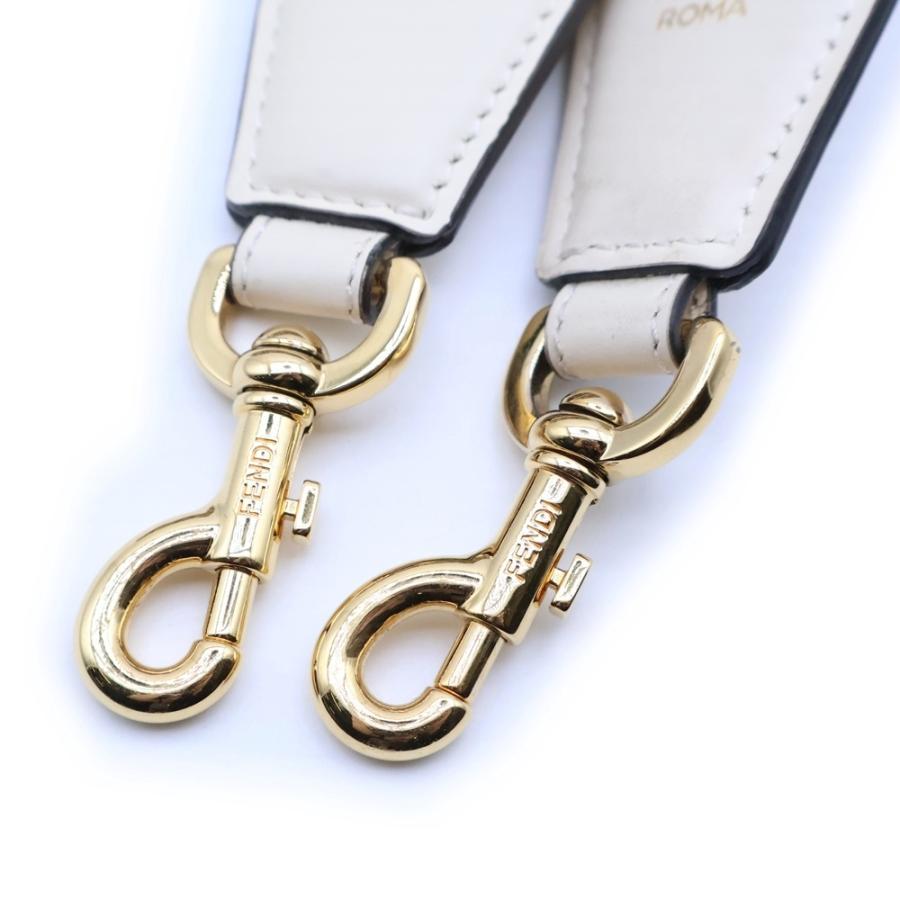 FENDI（フェンディ） ズッカ ショルダーストラップ ベージュ×ゴールド 