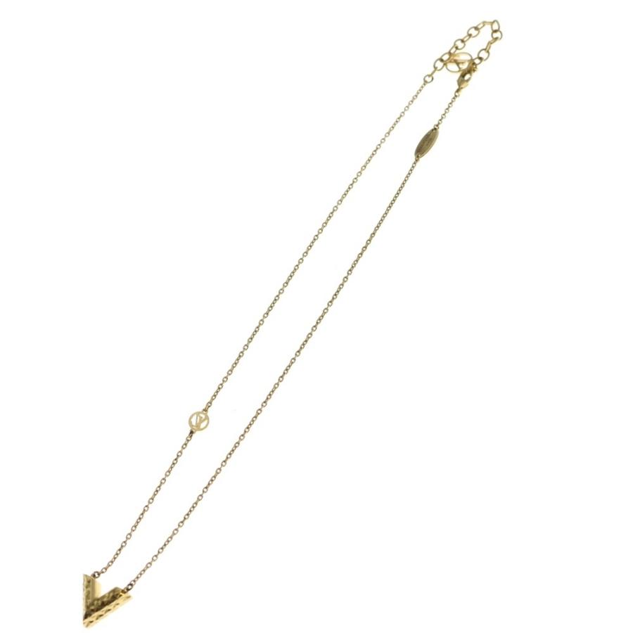LOUIS VUITTON ルイヴィトン コリエ・エッセンシャルV ギョーシェ ネックレス ペンダント チェーン ゴールド GP M64268_1