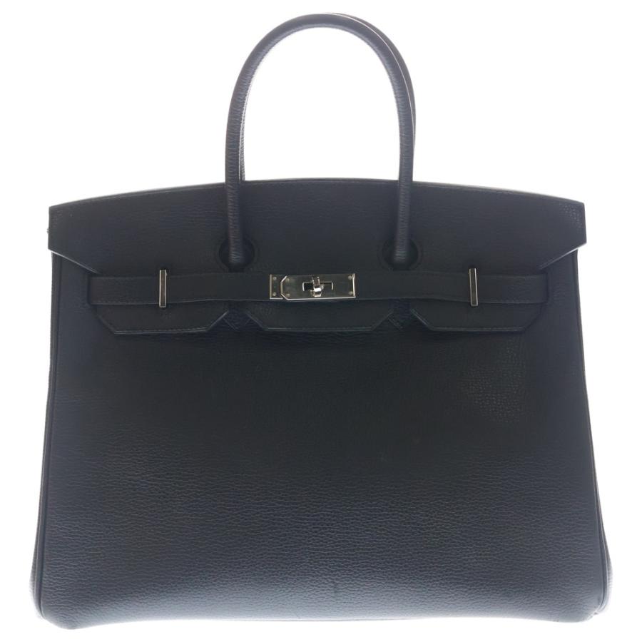 HERMES（エルメス） バーキン35 ブラック トゴ ハンドバッグ シルバー
