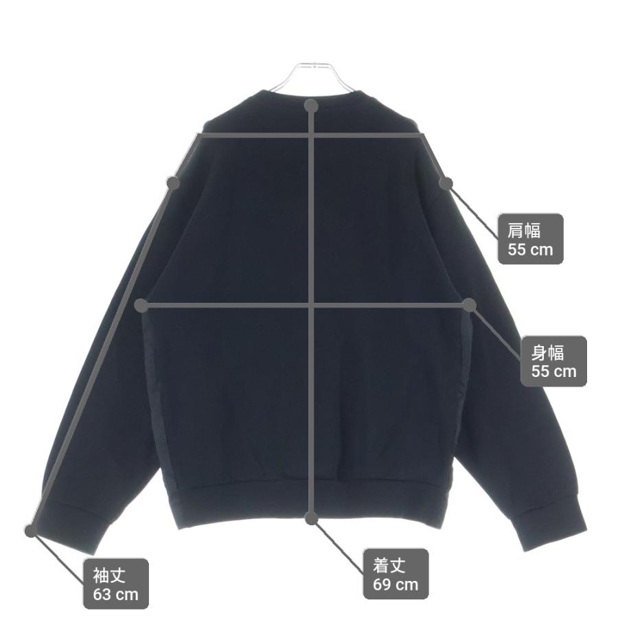 プラダ RE-NYLON リナイロン 切り替え トライアングルロゴプレート テクニカルコットン プルオーバースウェットトレーナー ブラック UJL30Aの画像