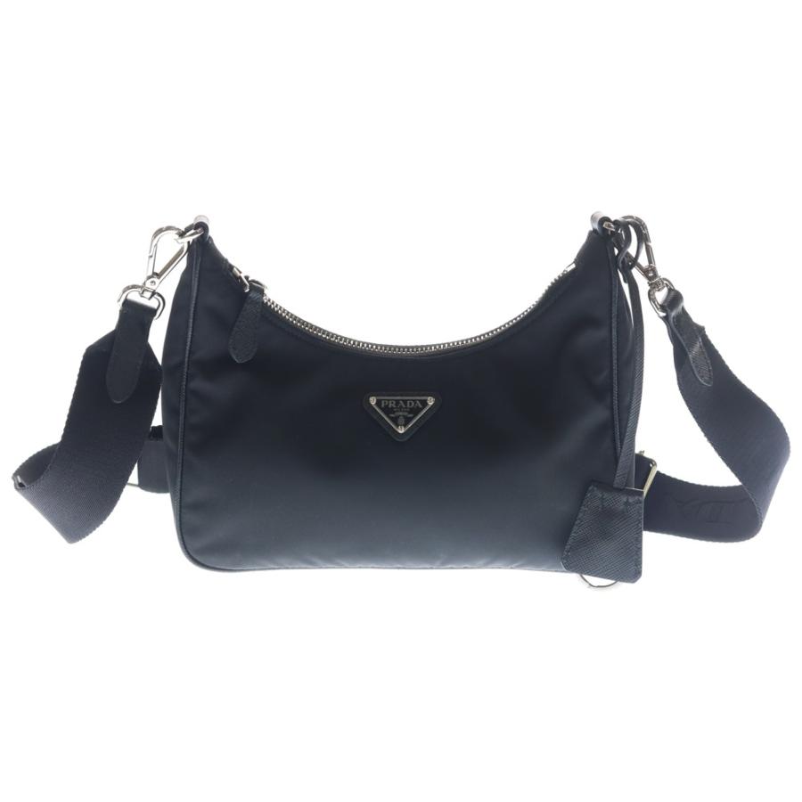 PRADA プラダ Re-Edition 2005 リエディション トライアングルロゴプレート ナイロン チェーン ショルダーバッグ シルバー金具 ブラック 1BH204 PRADA（プラダ） Re-Edition 2005 リエディション トライアングルロゴ