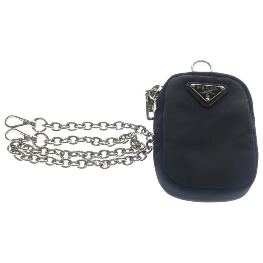 PRADA プラダ Re-Edition 2005 リエディション トライアングルロゴプレート ナイロン チェーン ショルダーバッグ シルバー金具 ブラック 1BH204 PRADA（プラダ） Re-Edition 2005 リエディション トライアングルロゴ