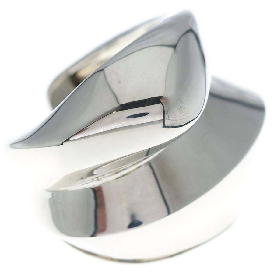 Alexander McQueen アレキサンダーマックイーン Sculptual Cuff Bracelet スカルプチュアル カフ ブレスレット メタル バングル シルバー_2