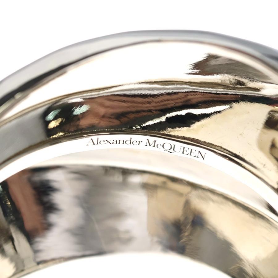 Alexander McQueen アレキサンダーマックイーン Sculptual Cuff Bracelet スカルプチュアル カフ ブレスレット メタル バングル シルバー_4