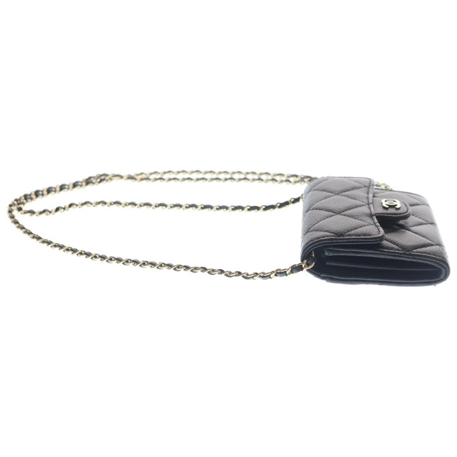 CHANEL（シャネル） マトラッセ チェーンウォレット ミニ財布 ブラック