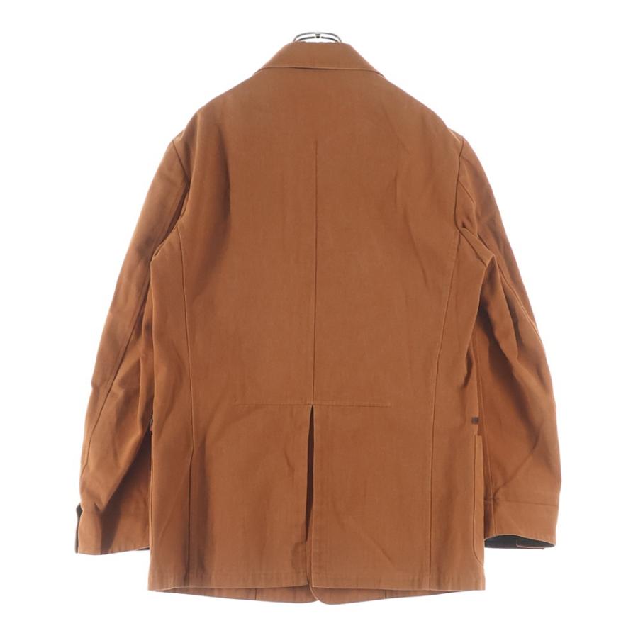 HERMES（エルメス） レザー切り替え 4B テーラードジャケット オレンジ