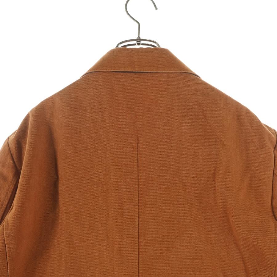 HERMES（エルメス） レザー切り替え 4B テーラードジャケット オレンジ