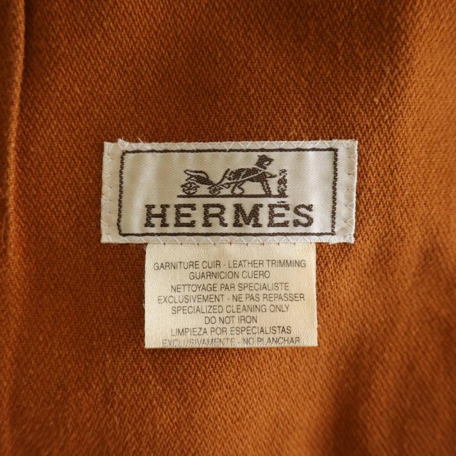 HERMES（エルメス） レザー切り替え 4B テーラードジャケット オレンジ