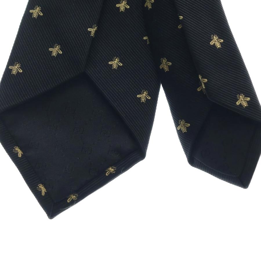 GUCCI　Bee ネクタイ　シルク　エンブロイダリー　美品 GUCCI（グッチ） bee ビーエンブロイダリー 蜂柄刺繍 シルクネクタイ