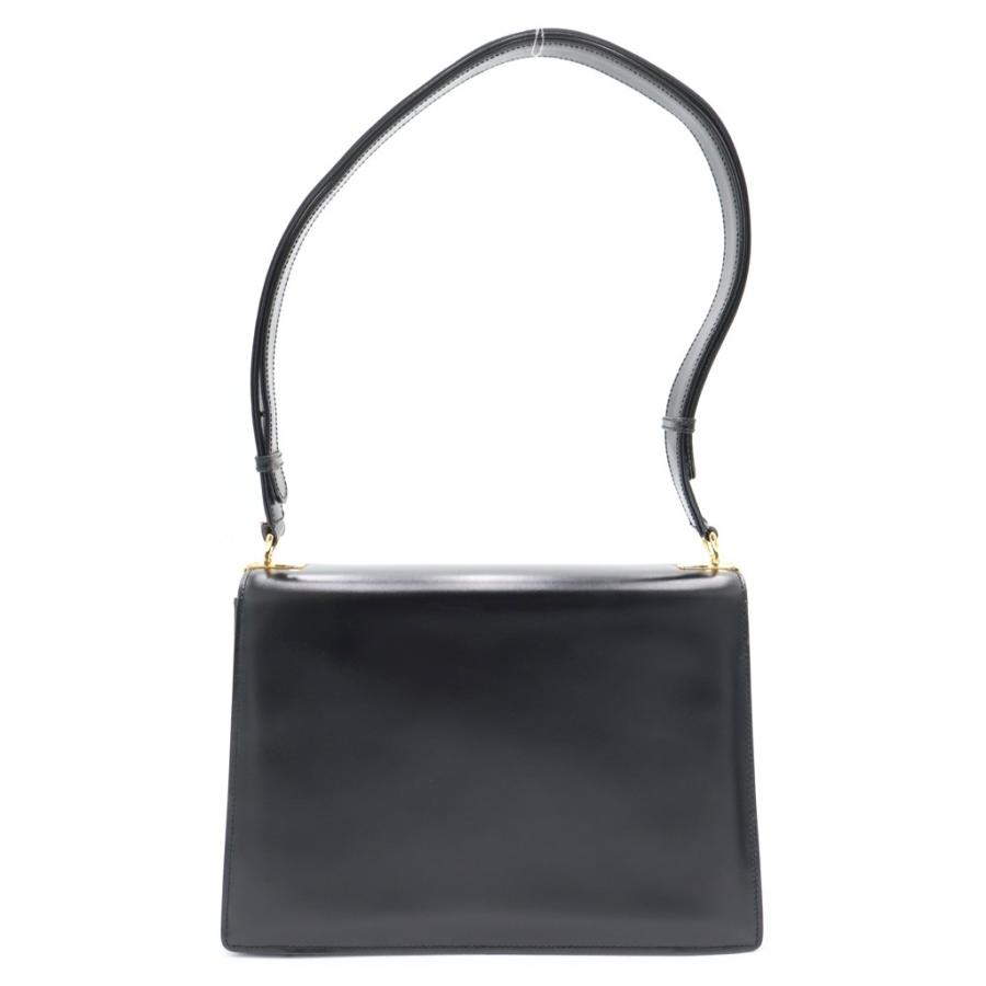 GUCCI（グッチ） ターンロック ショルダーバッグ ブラック レザー 