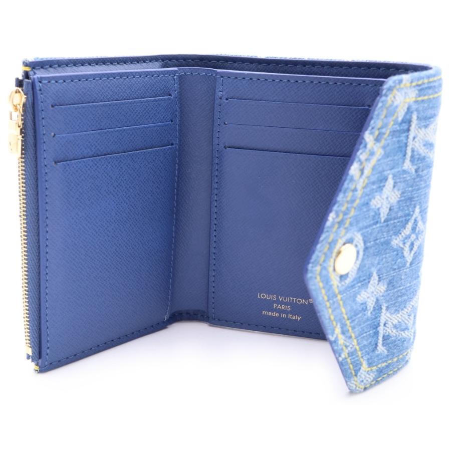 (新品未使用) ヴィトン コンパクト ウォレット 財布 デニム LOUIS VUITTON（ルイ・ヴィトン） モノグラム デニム ポルトフォイユ