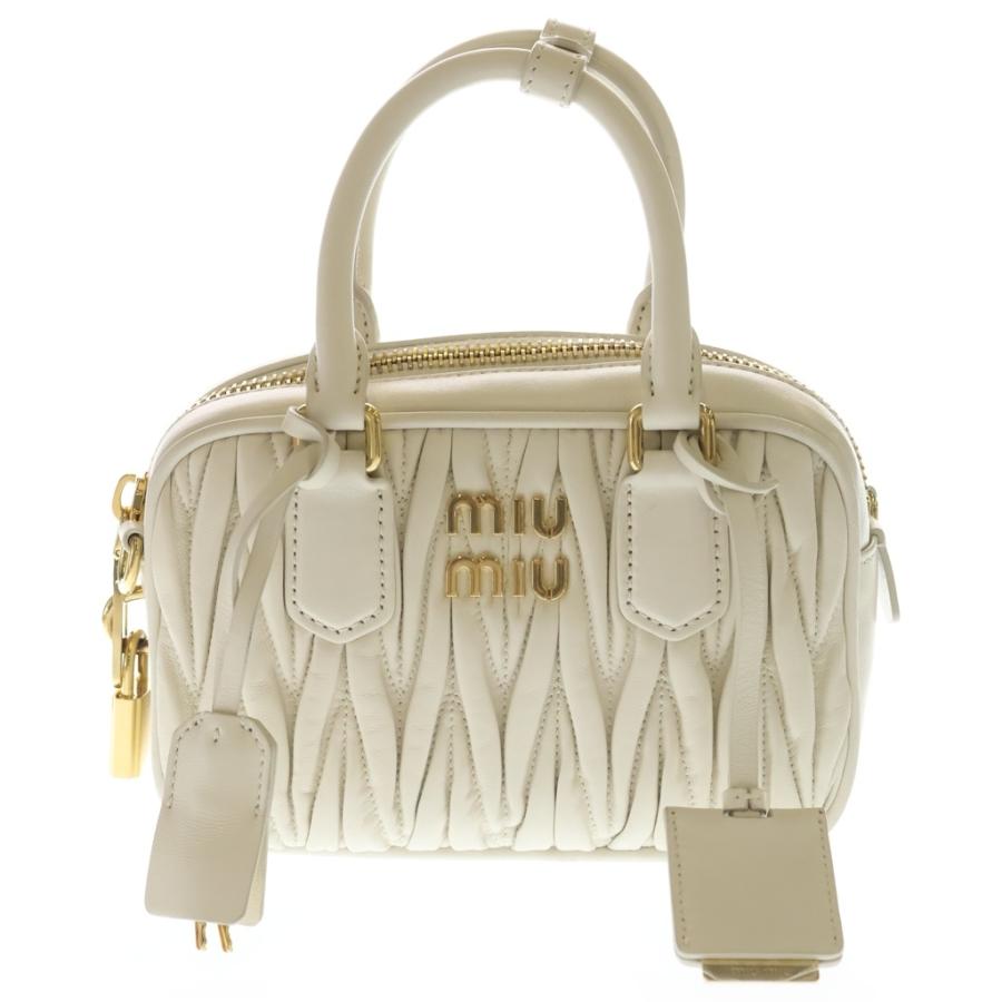 miumiu アルカディ ショルダーバッグ マテラッセ レザー 2way miumiu ミュウミュウ アルカディ マテラッセ 2WAYハンドバッグ
