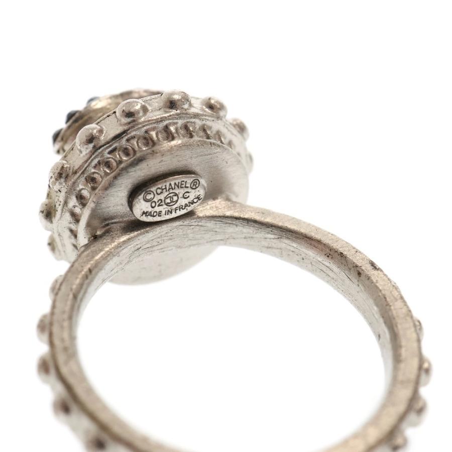 CHANEL シャネル ココマーク フェイクパールリング メタル シルバー  