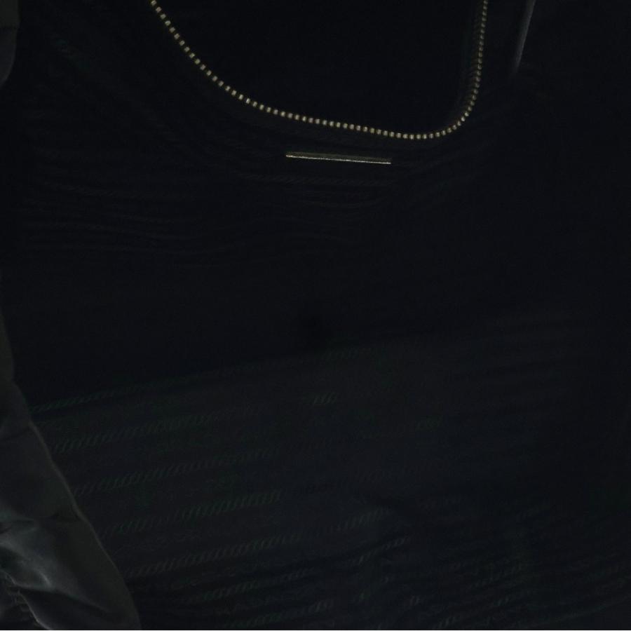 PRADA プラダ ギャザー トートバッグ ハンドバッグ 黒 ナイロン×レザー  