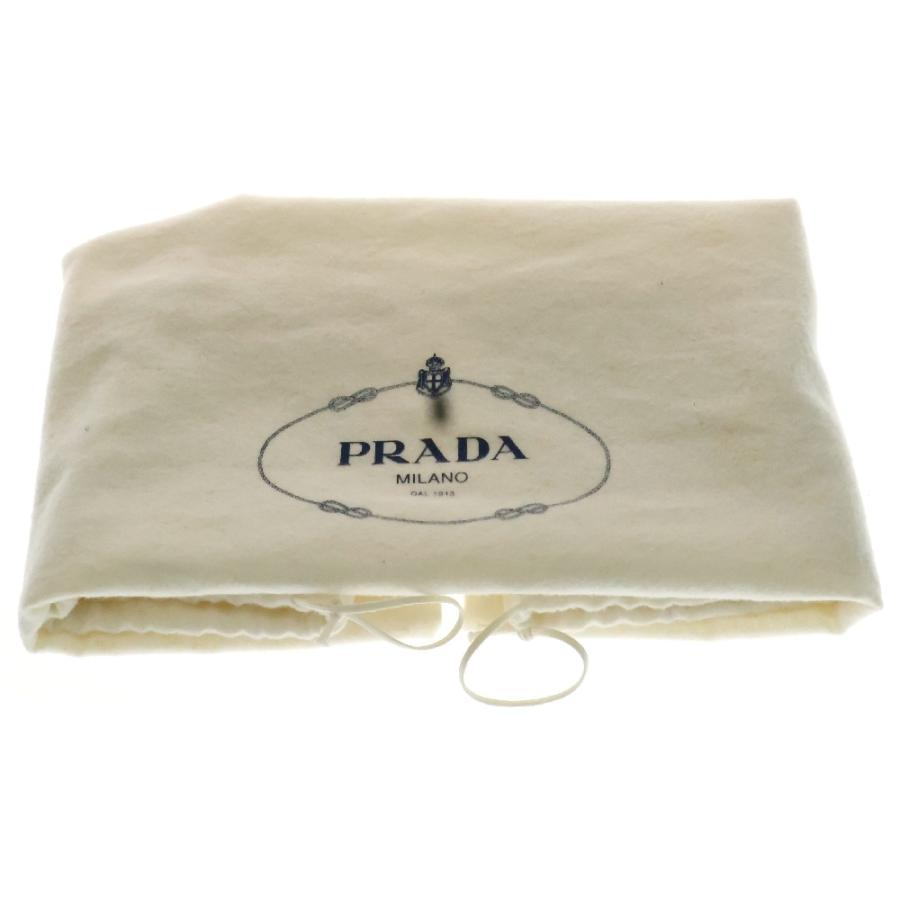 PRADA プラダ ギャザー トートバッグ ハンドバッグ 黒 ナイロン×レザー  