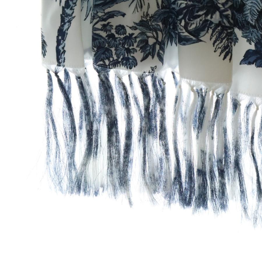 DIOR ディオール リゾート 総柄プリント シルク フリンジ ノースリーブ  