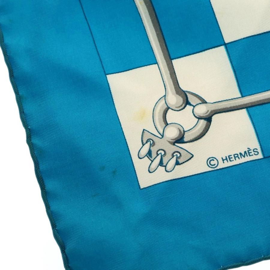 HERMES（エルメス） カレ90 クリケティス シルクスカーフ ライトブルー
