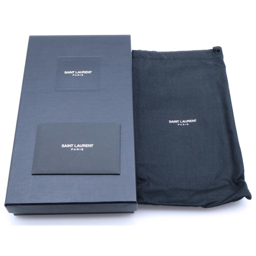 YVES SAINT LAURENT イヴサンローラン ラウンドファスナー長財布 ロングウォレット カードケース ブラック×ホワイト レオパード レザー 340841 シルバー金具 Yves Saint Laurent（イヴ・サンローラン） ラウンドファスナー長財布