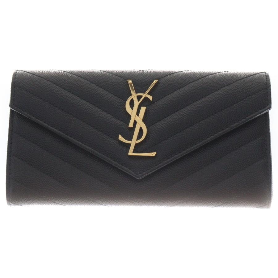 SAINT LAURENT サンローラン　長財布　カサンドラ　YSL Vステッチ YVES SAINT LAURENT イヴサンローラン カサンドラ Vステッチ ラージ