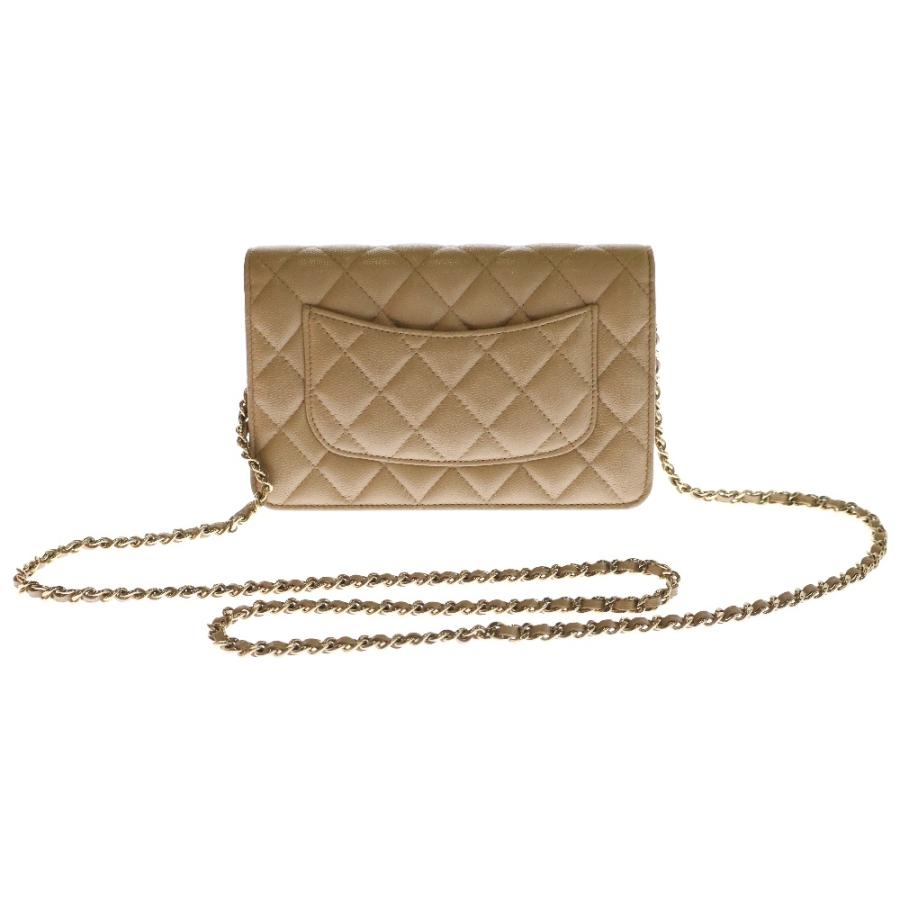 CHANEL（シャネル） マトラッセ チェーンウォレット ベージュ キャビア