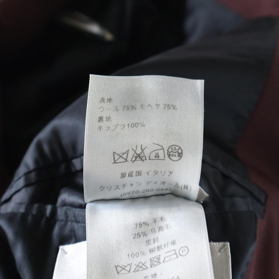 DIOR ディオール HOMME 3ボタン テーラードジャケット ボルドー モヘヤ