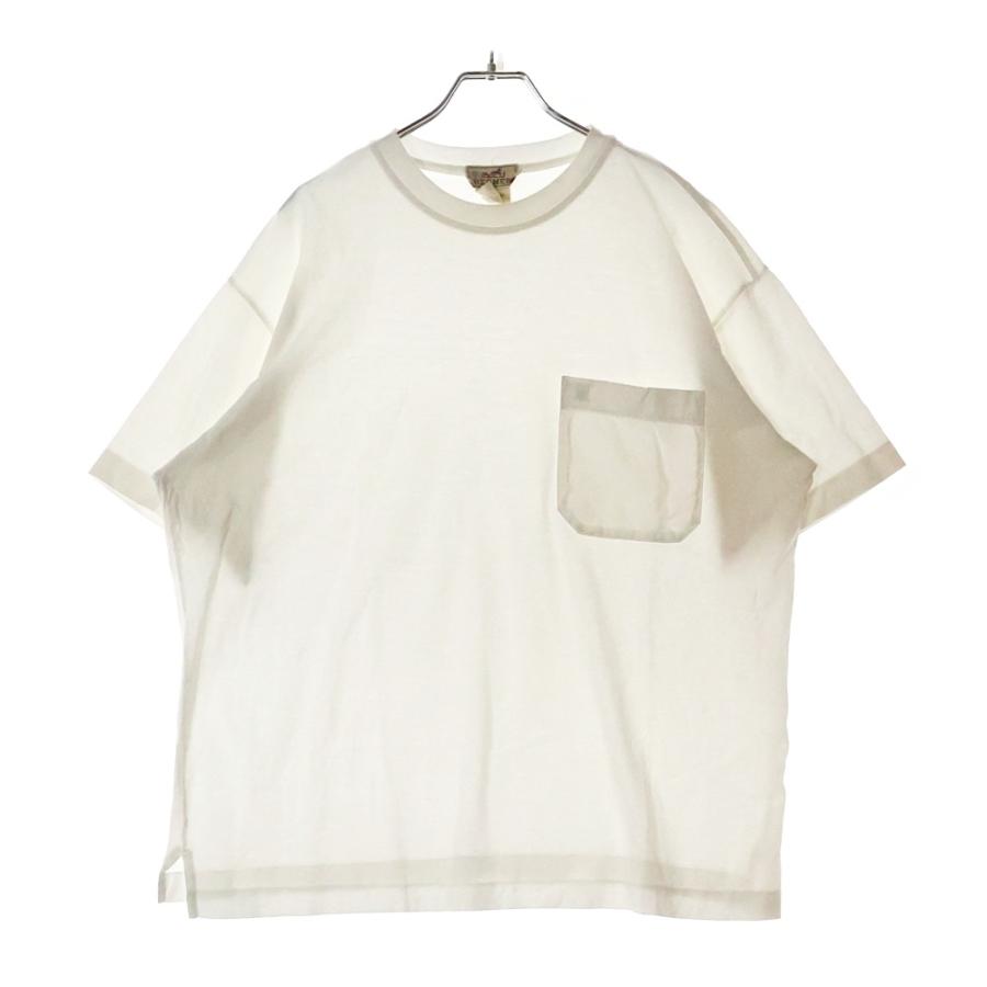 HERMES（エルメス） Hロゴ刺繍 コットンクルーネックカットソー 半袖