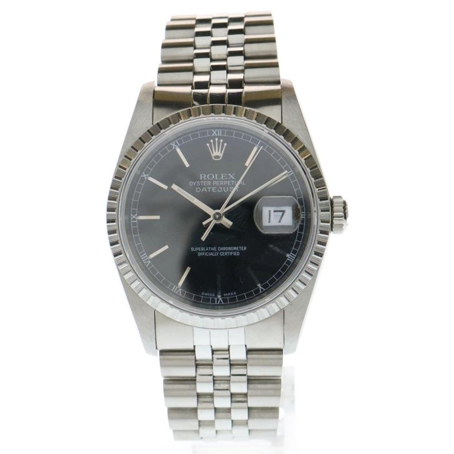 ROLEX（ロレックス） 16220 デイトジャスト 黒文字盤 ジュビリーブレス