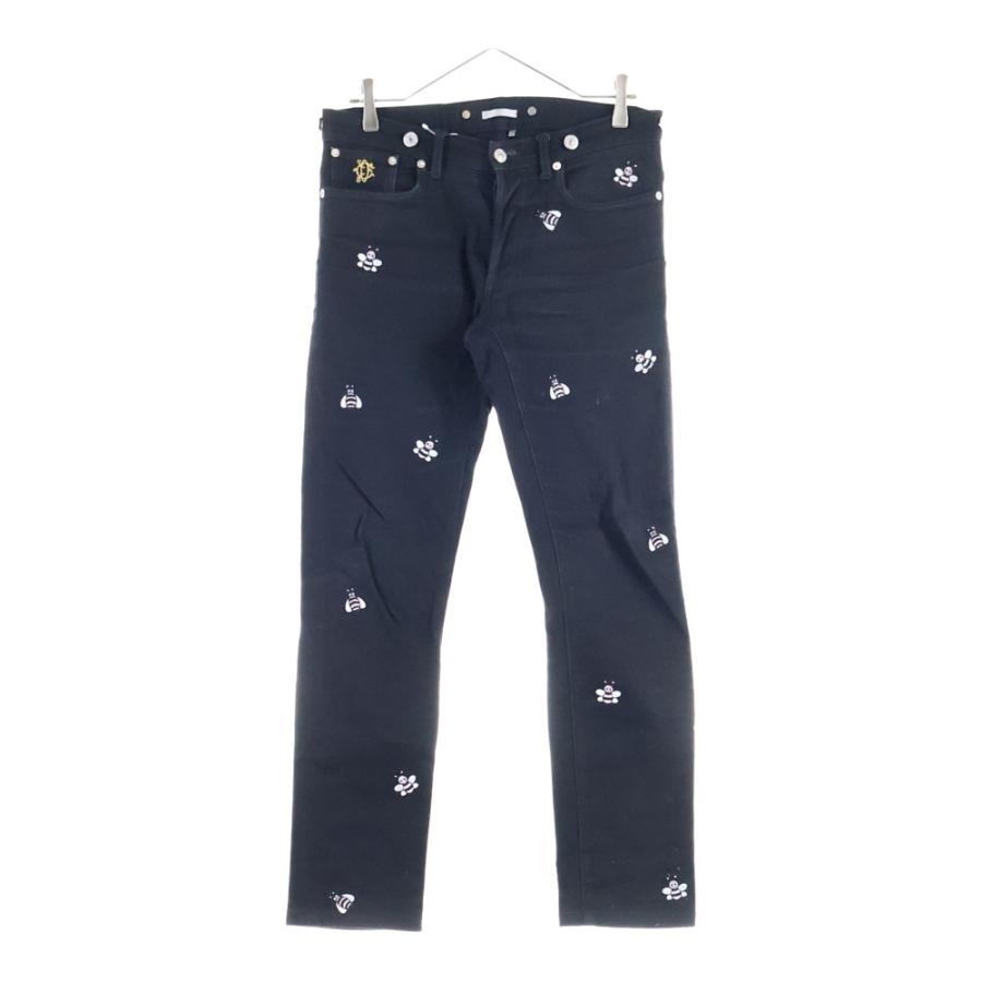 【美品】DIOR ロゴ スター 総柄 スパッツ パンツ ネイビー XS DIOR ディオール 19SS ×KAWS カウズ BEE 刺繍 総柄 ストレッチ スリム