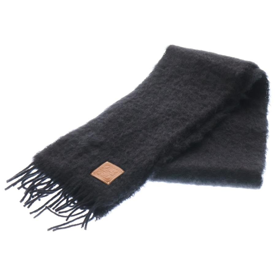 LOEWEロエベ モヘアマフラー　アナグラム　ブラック　正規 LOEWE（ロエベ） アナグラム マフラー ストール ブラック モヘア