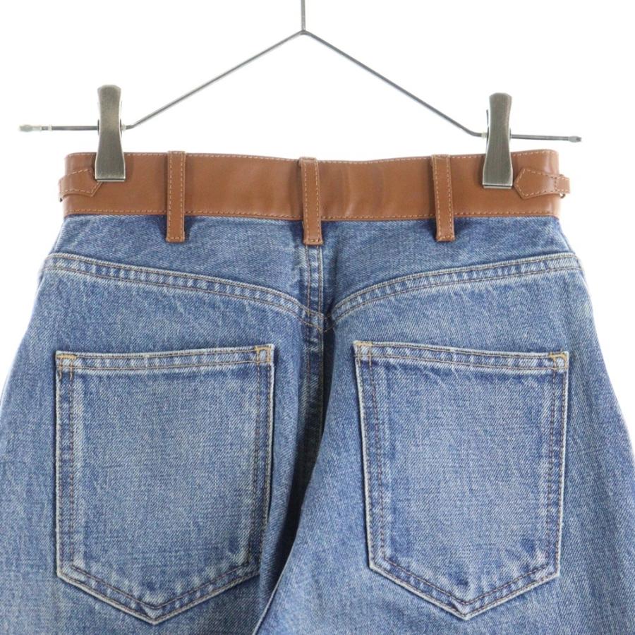 CELINE（セリーヌ） トリオンフ レザー切替コットンデニムパンツ