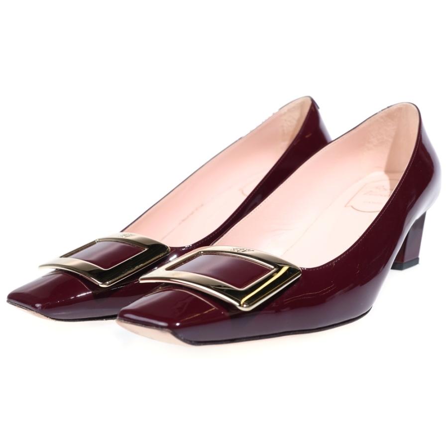 ロジェヴィヴィエ Roger Vivierスクエアバックルパンプス 37パテント Roger Vivier（ロジェヴィヴィエ） スクエアバックル パテント