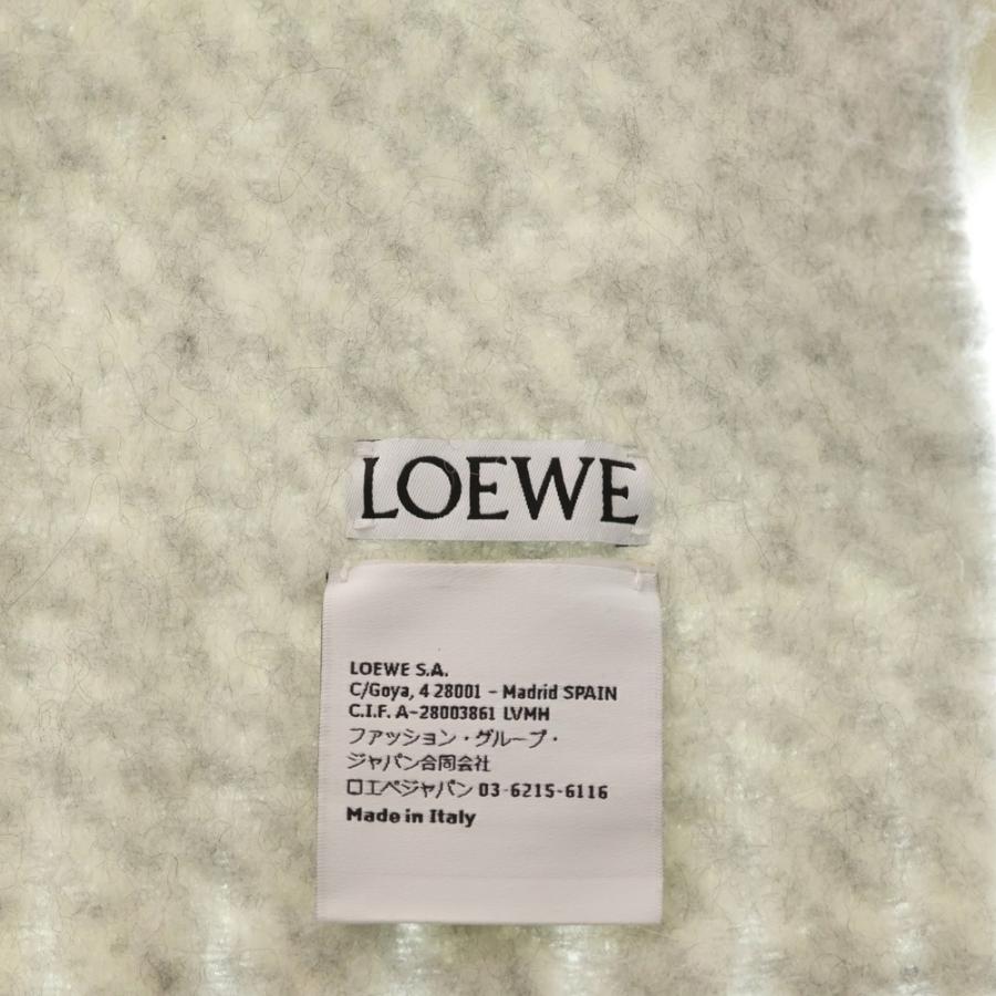 LOEWE ロエベ ウールアルパカブレンドマフラー ホワイト/グレー LOEWE（ロエベ） ウールアルパカブレンドマフラー ホワイト/グレー