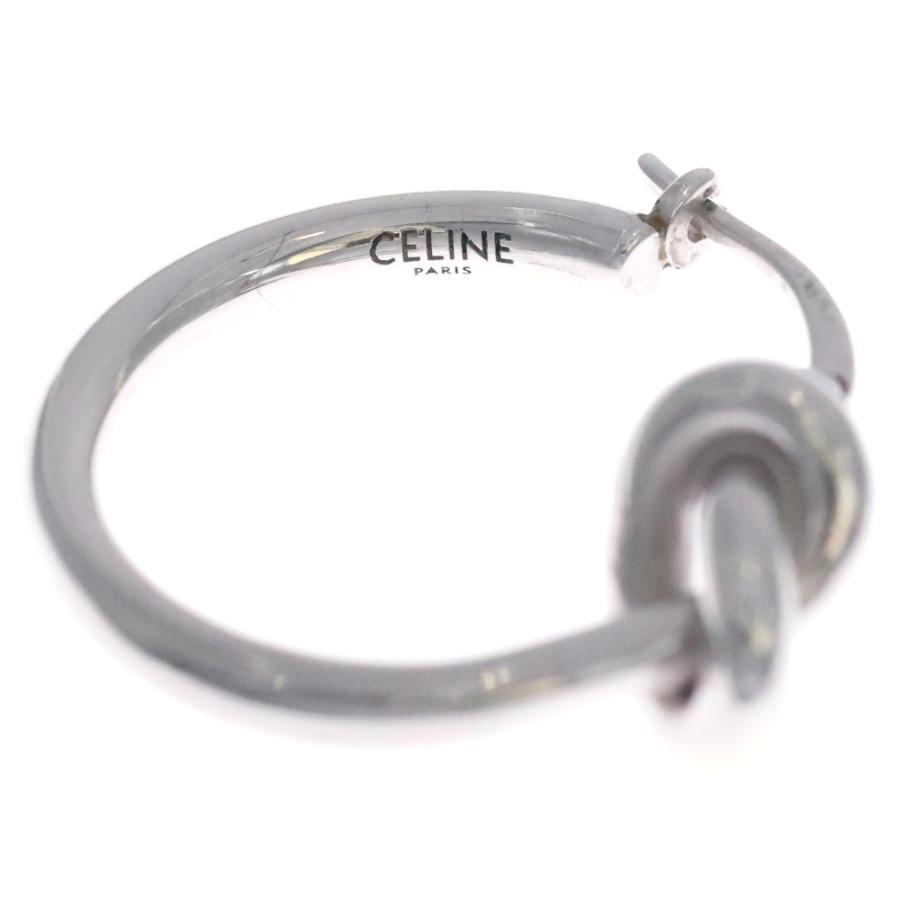 【箱付】CELINE セリーヌ　ノット　フープ　ピアス　シルバー　両耳 CELINE セリーヌ メンズ ノットスモールフープ ピアス シルバー