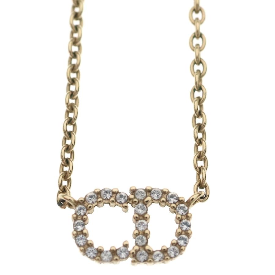 美品✨ディオール CDロゴ ネックレス ストーン チェーン ゴールド DIOR ディオール CDロゴ ラインストーンネックレス ペンダント