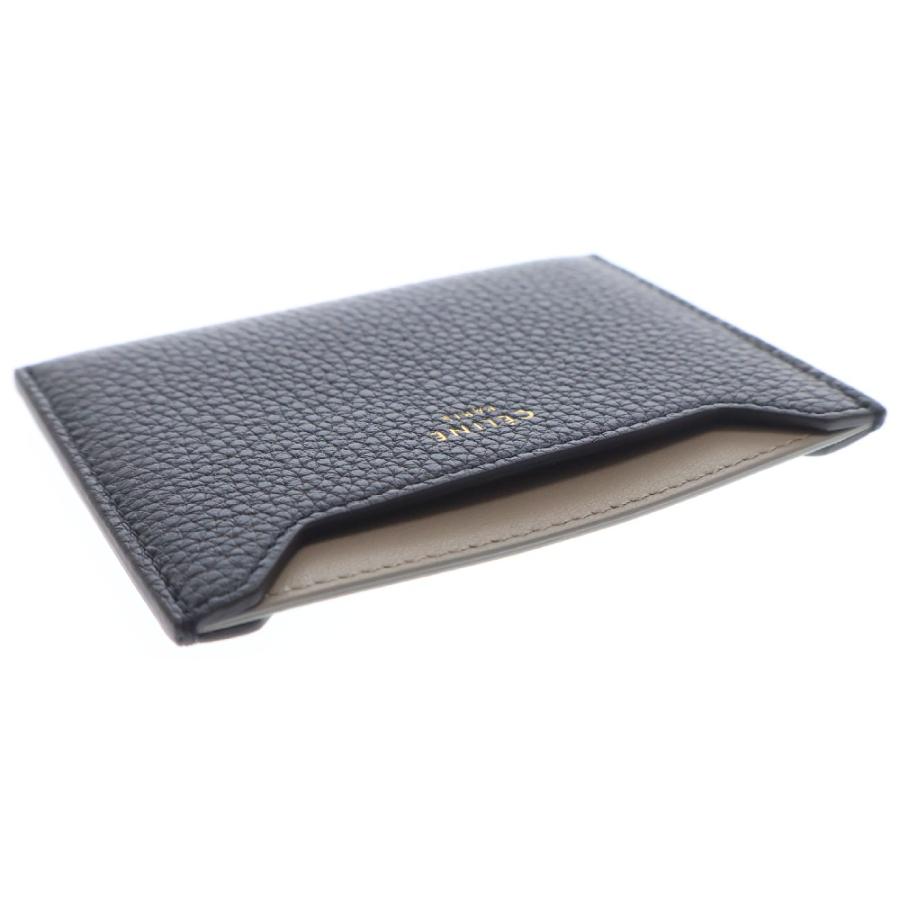 CELINE（セリーヌ） カードケース 名刺入れ ブラック×グレー レザー
