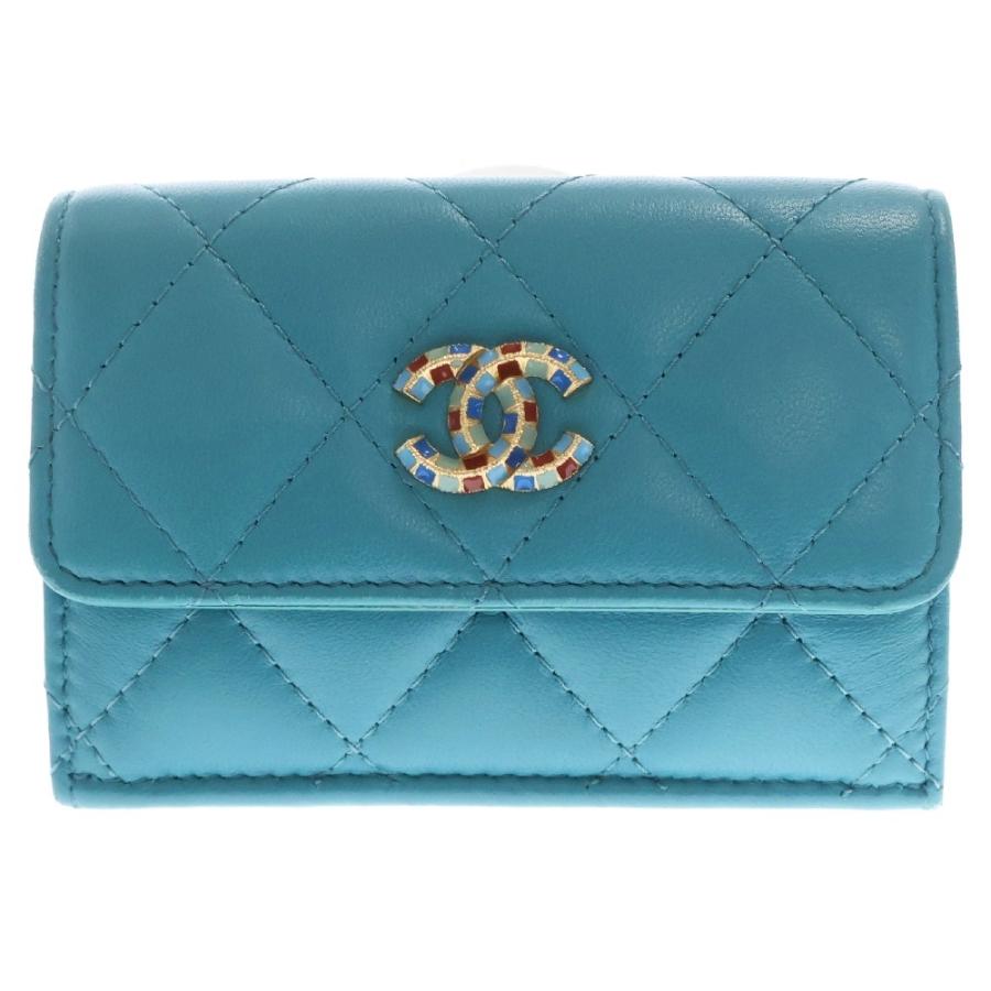 CHANEL シャネル マトラッセ 三つ折り財布 コンパクトウォレット CHANEL シャネル マトラッセ 三つ折り財布 コンパクトウォレット