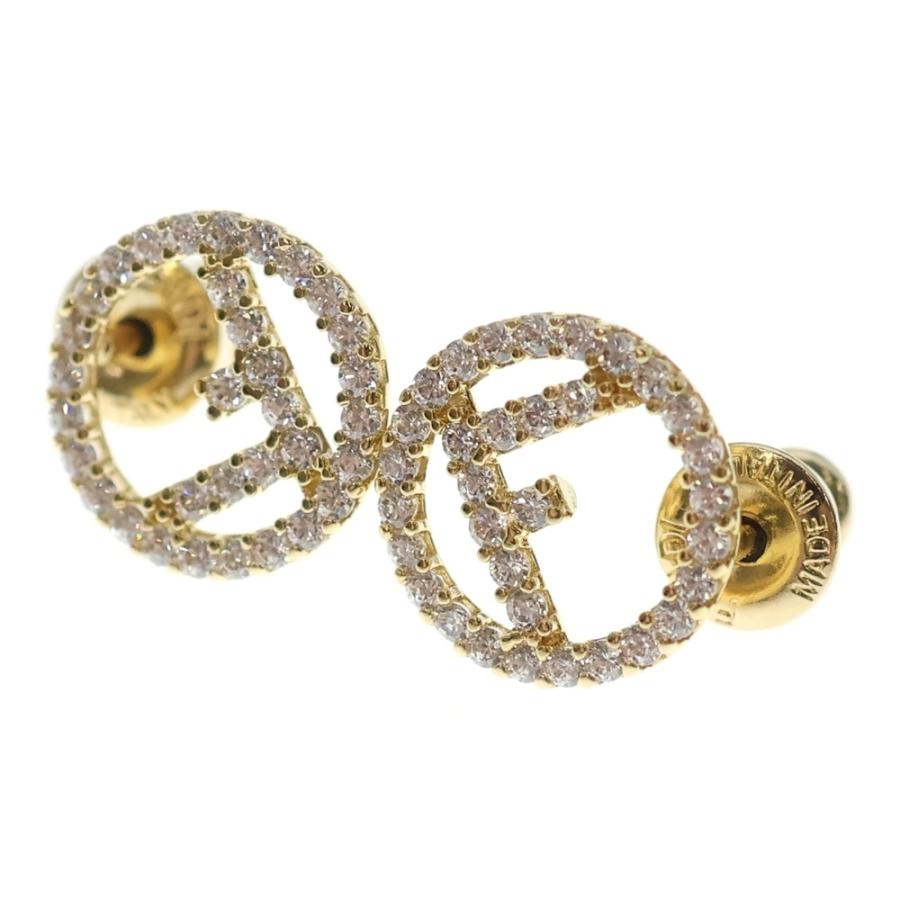 FENDI（フェンディ） エフイズ ロゴ×ラインストーン ピアス ビジュー