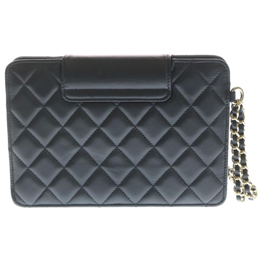 CHANEL シャネル マトラッセ ココマーク ラムスキン レザー チェーンストラップ ポーチ ウォレット ゴールド金具 ブラック AP3633 NG443LT3の画像