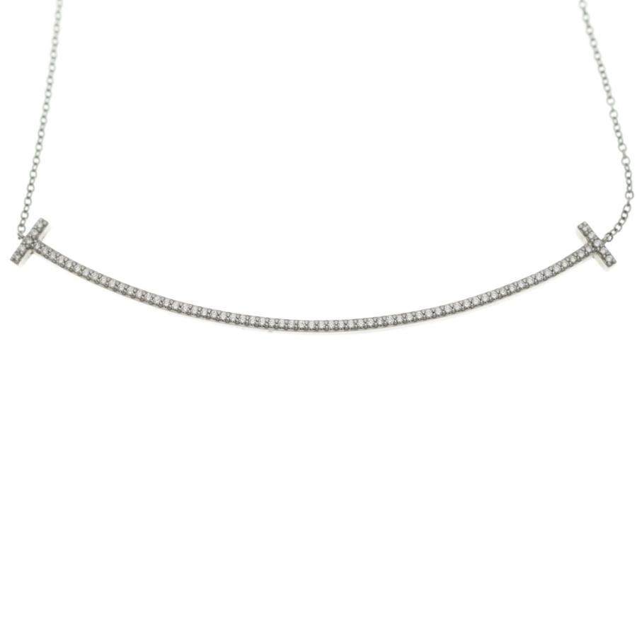 ネックレスペンダント AU750 K18WG 18金 TIFFANY&Co.（ティファニー） TIFFANY & Co. Tスマイル ラージ ダイヤ