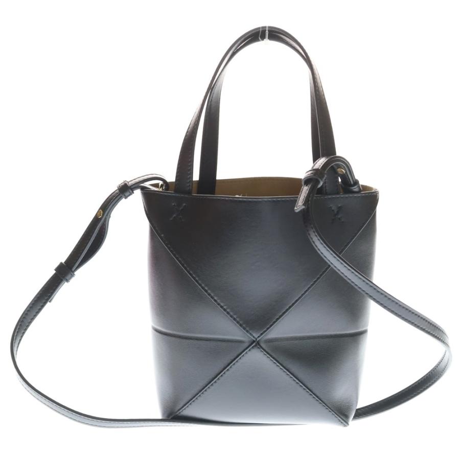LOEWE ロエベ パズルフォルド トート ミニ レザー 2WAY ハンド ショルダーバッグ ブラック_1