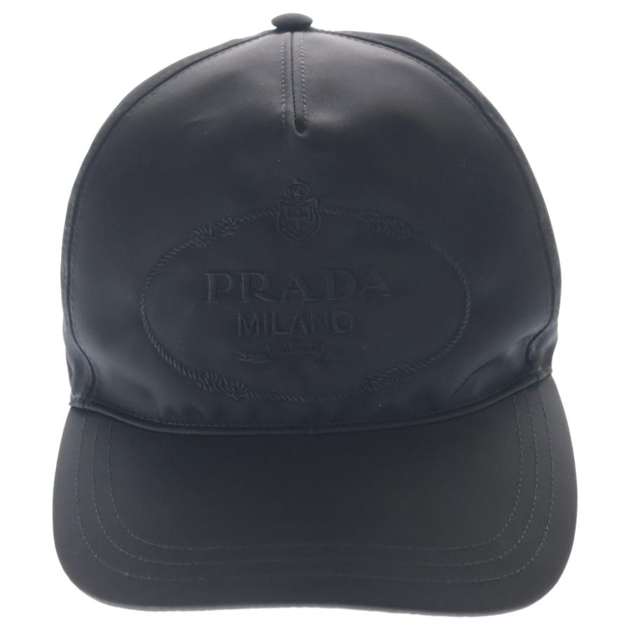 PRADA（プラダ） ロゴ刺繍ナイロンキャップ ブラック #M : BRING Yahoo