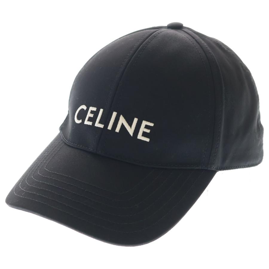 CELINE セリーヌ ロゴ刺繍 ベースボール キャップ 帽子 ブラック 2AUA1242N.38NO CELINE（セリーヌ） ロゴ刺繍 ベースボール キャップ 帽子 ブラック