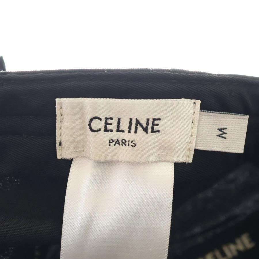 CELINE（セリーヌ） ロゴ刺繍 ベースボール キャップ 帽子 ブラック
