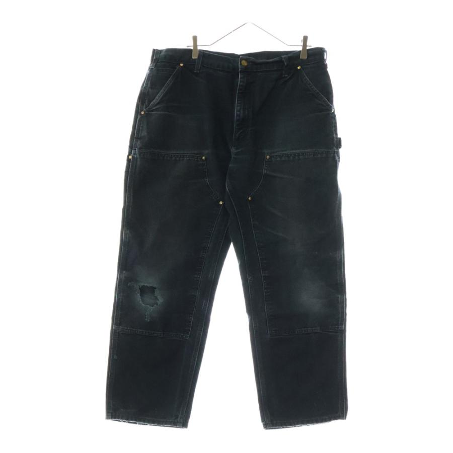 新品USCarhartt Washed ダブルニー ダックパンツ ブラックW33 Carhartt ダブルニーブラックパンツusa製
