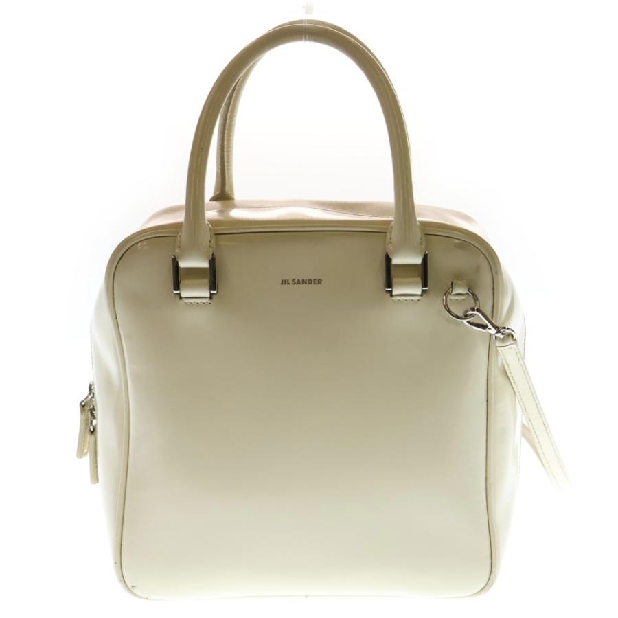 美品　JIL SANDER ハンドバッグ　2way レザー　ブラウン　ロゴ型押し 美品JIL SANDER ハンドバッグ2way レザーブラウンロゴ型押し