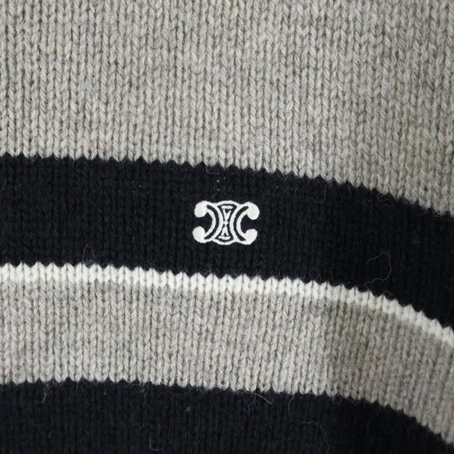 CELINE（セリーヌ） 23AW トリオンフ刺繍ストライプクルーネックニット