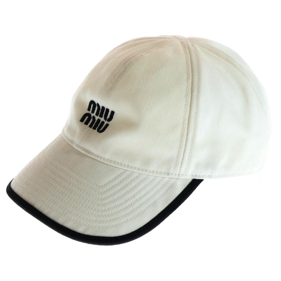 miumiu ミュウミュウ Baseball drill Blanc Cap 5HC369 ベースボール