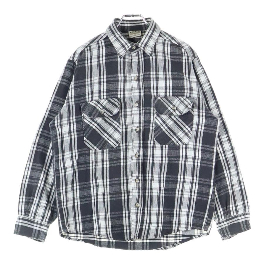 90s FIVE BROTHER チェックネルシャツ　白黒　　USA ファイブラ FIVE BROTHERS ファイブブラザー 90s チェックネルシャツ ブラック