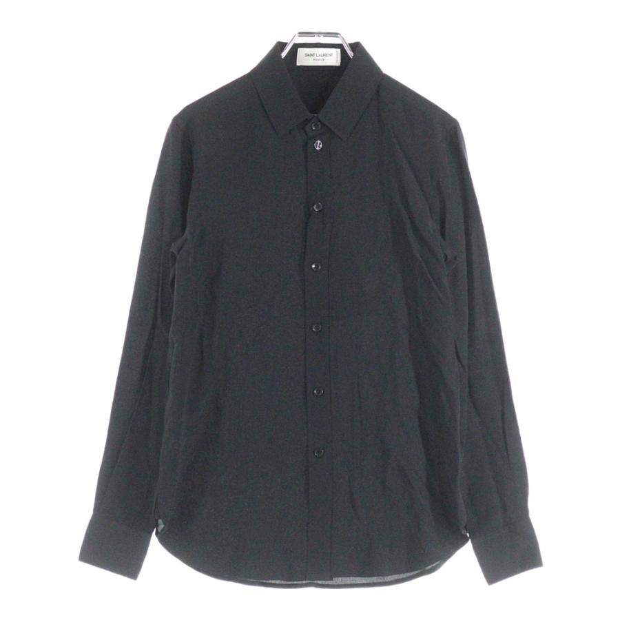SAINT LAURENT サンローラン　長袖　シャツ　美品　ブラック SAINT LAURENT PARIS サンローランパリ uniform shirt 636994 Y100W